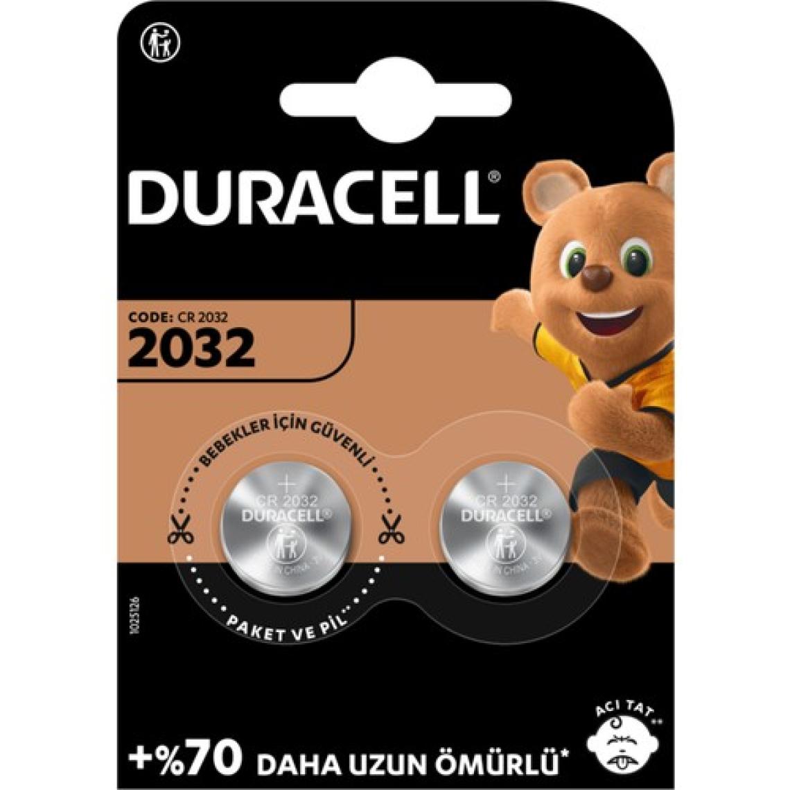 Duracell 2032 2'li Düğme Pil - 3 Volt