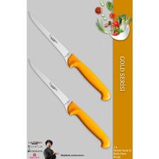 Lazbisa Gold Serisi Mutfak Fileto Bıçağı Steak Bıçak Et Balık Tavuk Kesme Fileto Bıçağı 2 Li Set ( Mft-020 )