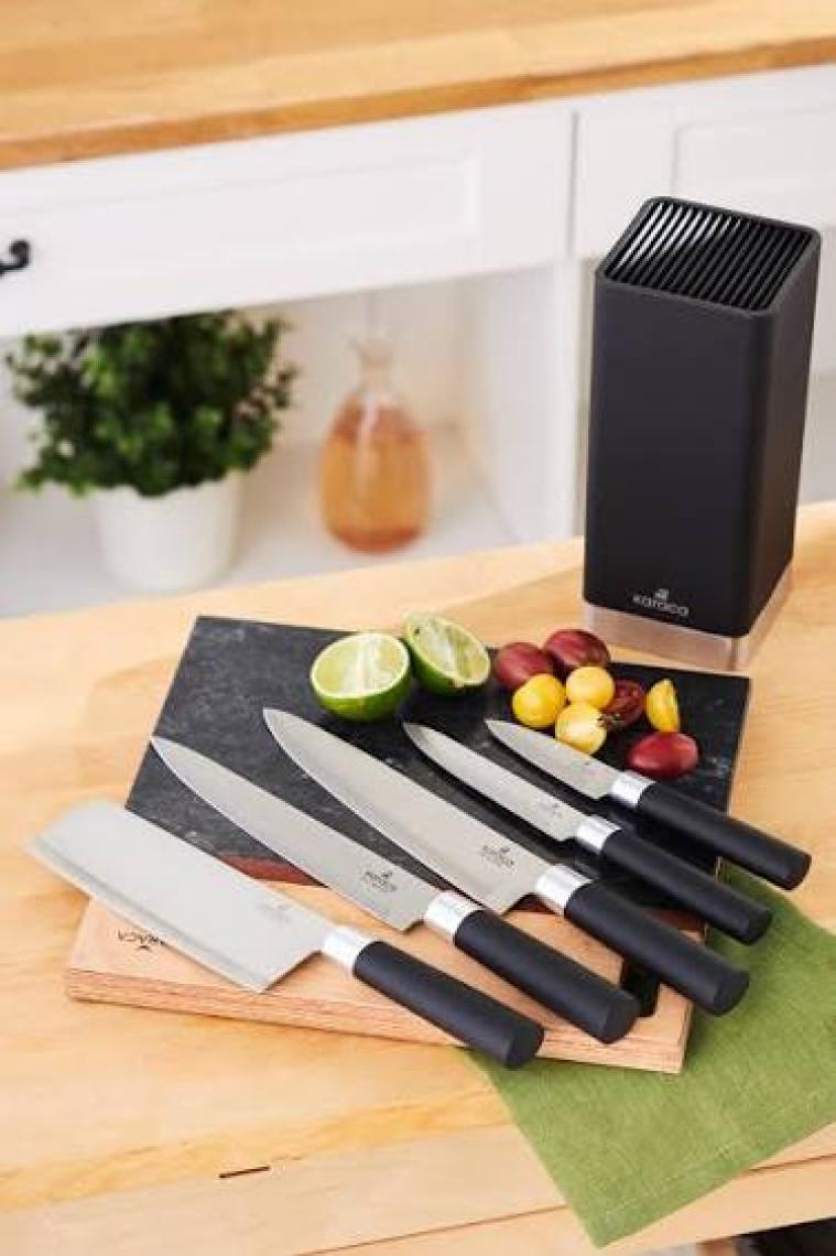 Karaca Skycut Siyah 6 Parça Standlı Satırlı Bıçak Seti