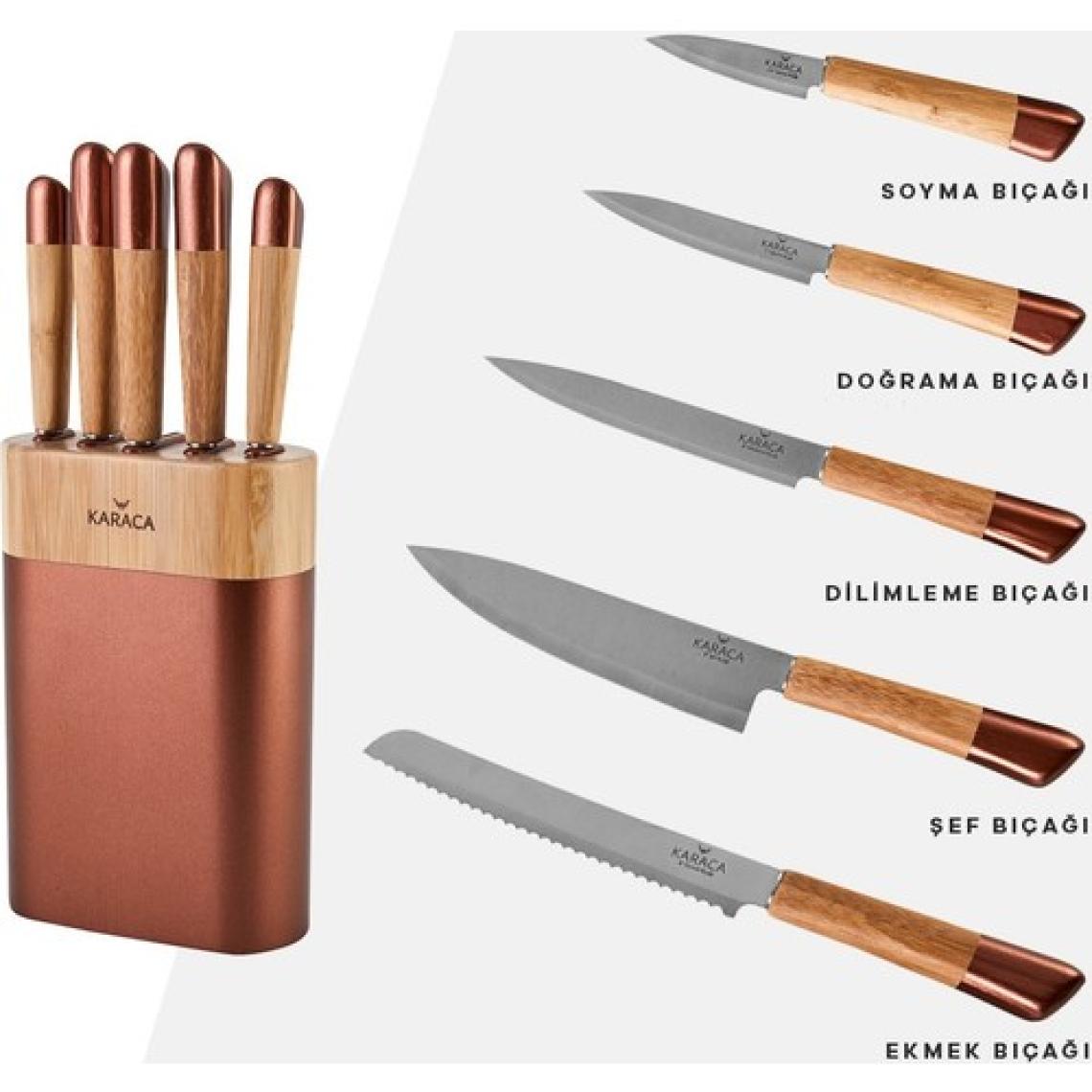 Karaca Maple Rosegold 6 Parça Bıçak Seti