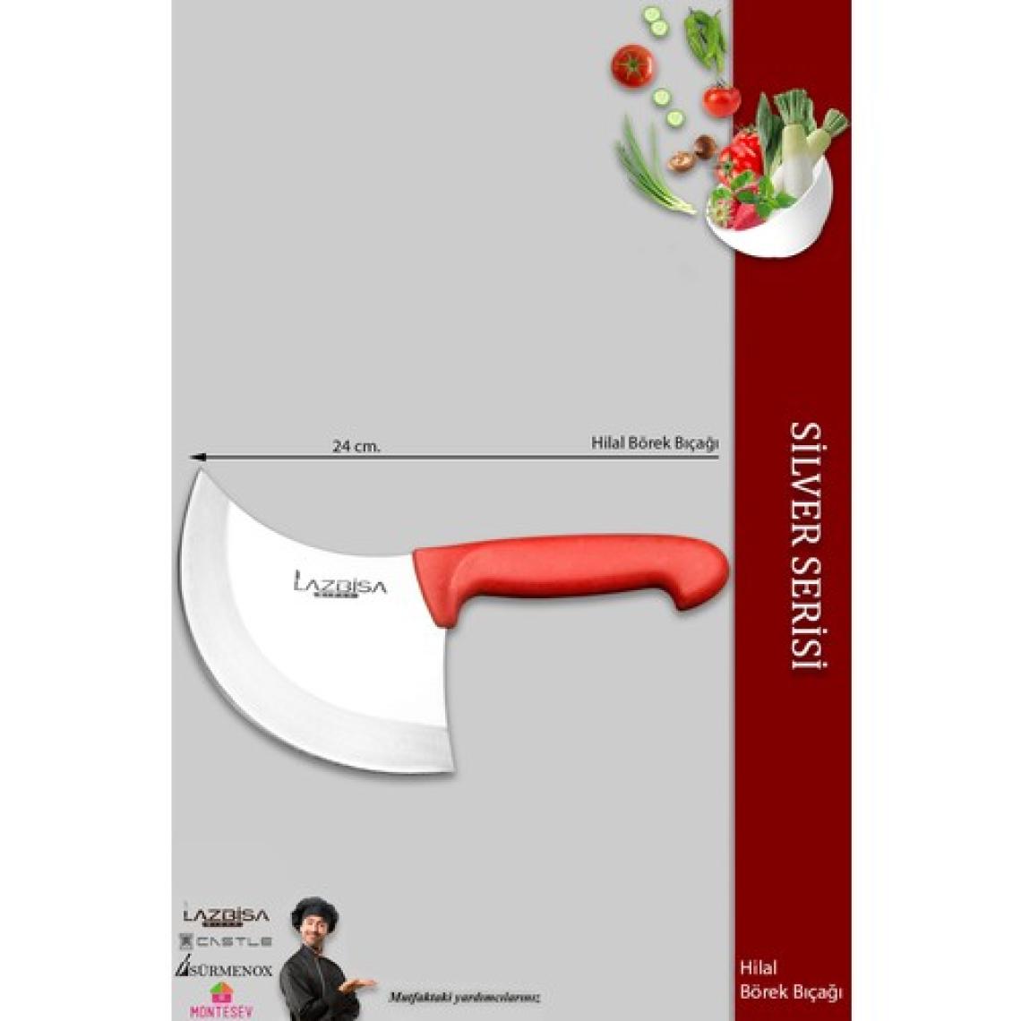 Lazbisa Silver Serisi Mutfak Bıçak Hilal Börek Bıçağı Pizza Pide Bıçağı Günlük Kullanım ( Mft-243 )