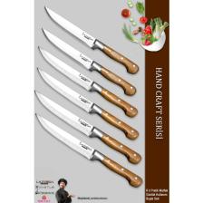 Lazbisa Hand Craft Mutfak Bıçak Seti Et Ekmek Sebze Meyve Bıçağı 6 Lı Set Günlük Kullanım ( Mtf-001 )