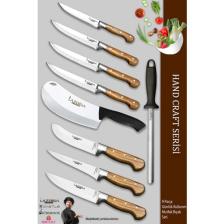 Lazbisa Hand Craft Pro Serisi Mutfak Bıçak Seti 9 Parça Et Ekmek Sebze Salata Börek Bıçağı (MFP-386)
