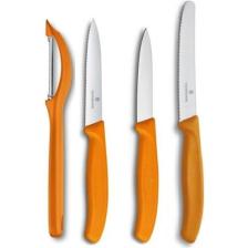 Victorinox Turuncu Bıçak ve Soyacak Seti 4 Parça