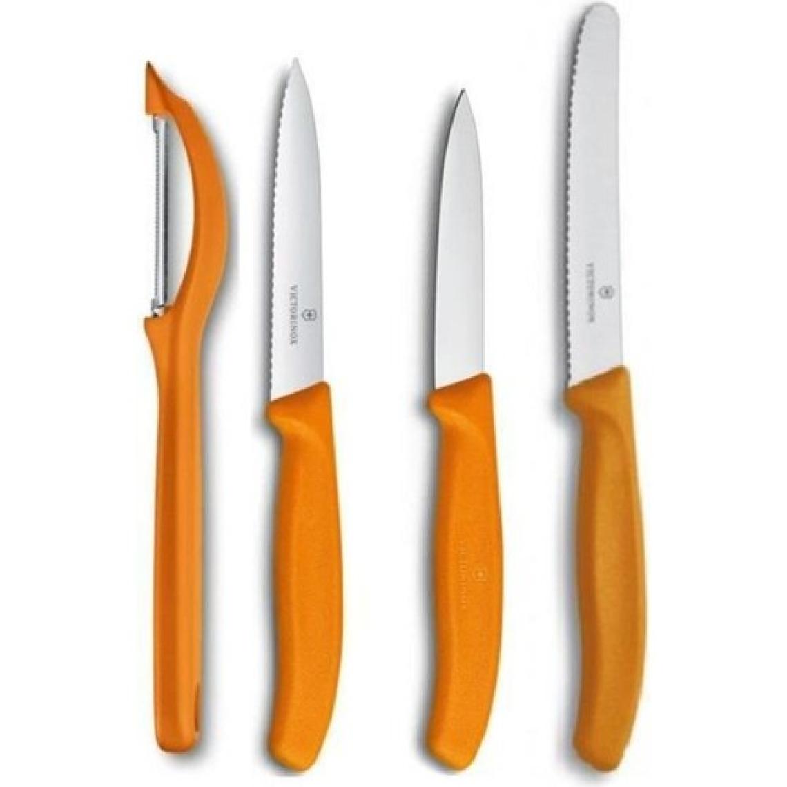 Victorinox Turuncu Bıçak ve Soyacak Seti 4 Parça