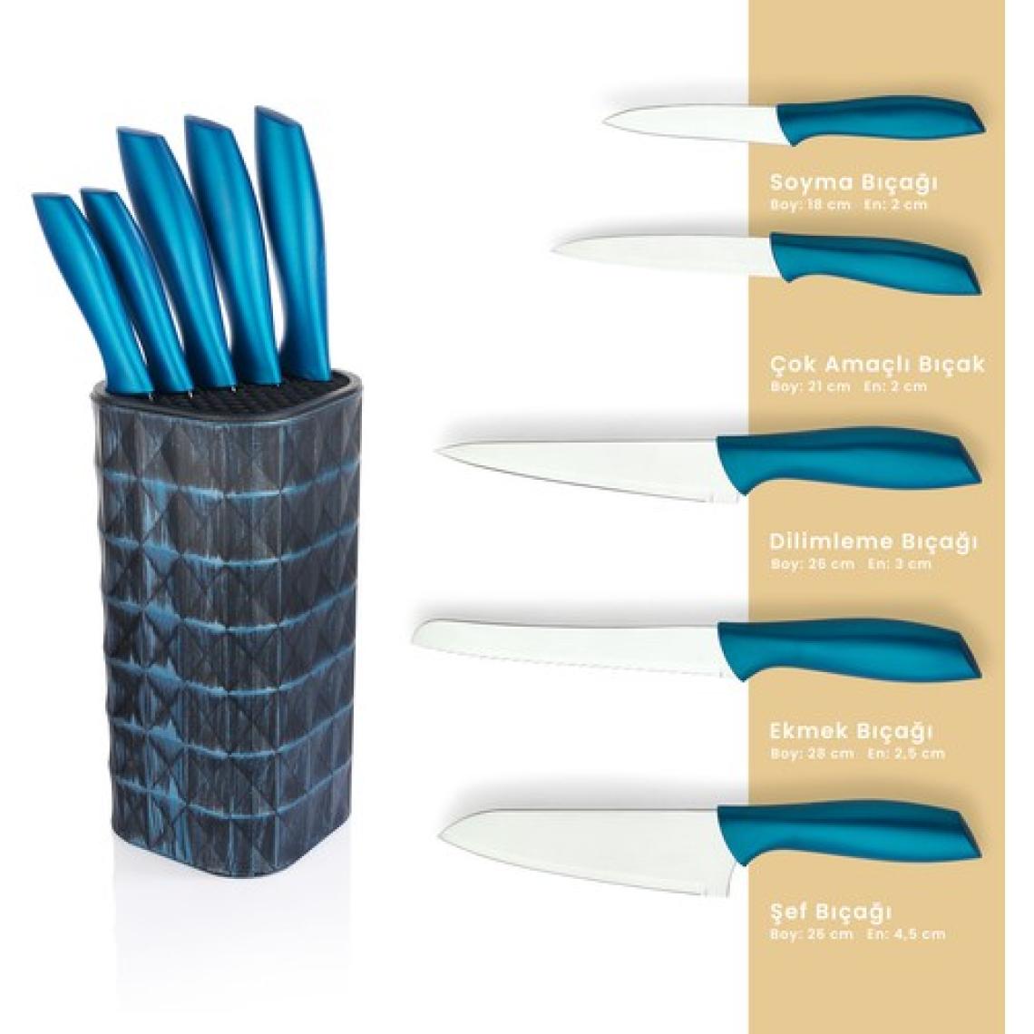 Schafer Quick Chef  6 Parca Standlı Bıcak Seti