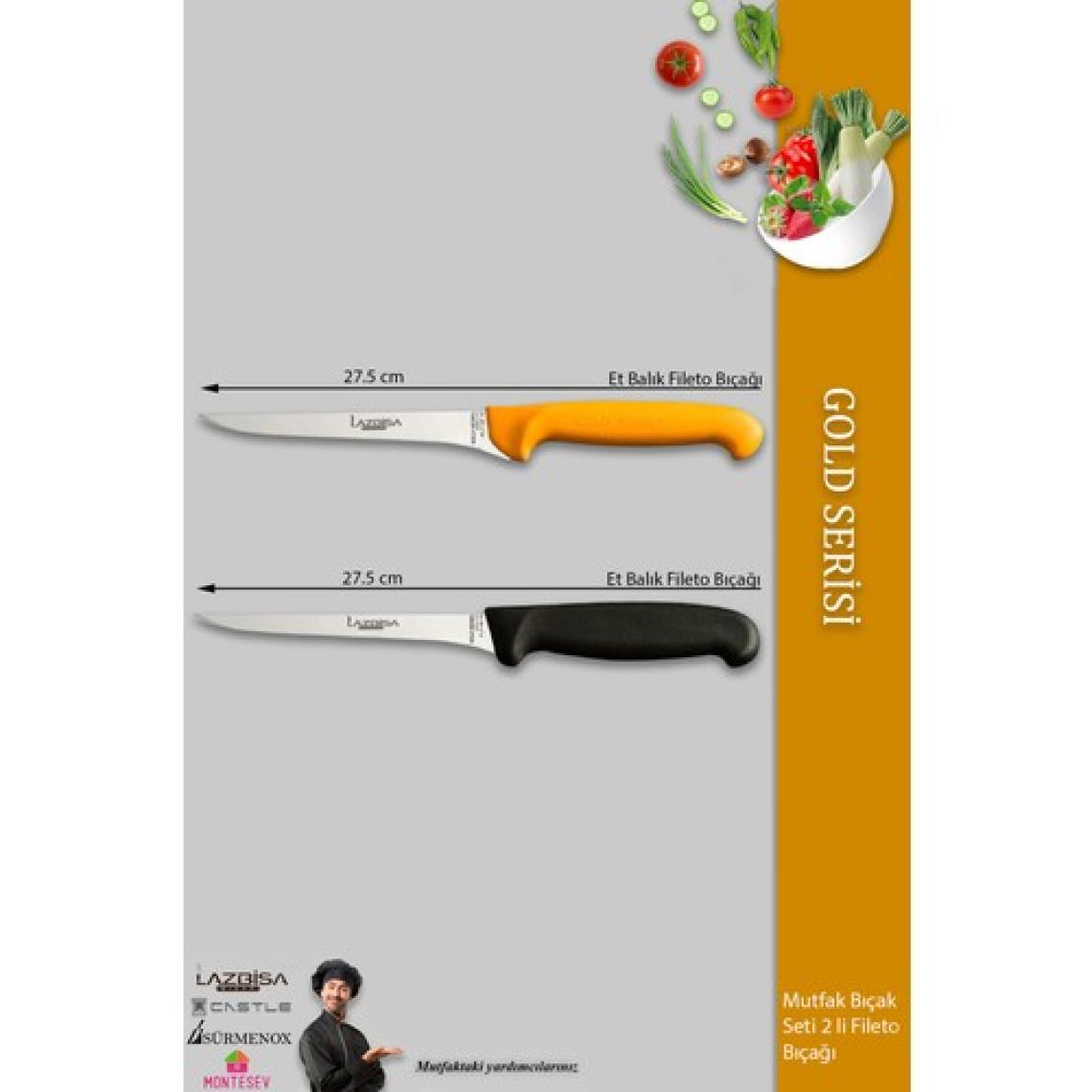 Lazbisa Gold Incisive Serisi Balık Fileto Bıçağı Et Steak Bıçak Mutfak Bıçak ( Mtf-057 )