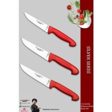 Lazbisa Silver Serisi Mutfak Bıçak Seti Et Ekmek Sebze Bıçağı 3 Lü Set Günlük Kullanım ( Mtf-220)
