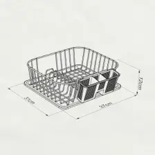 Teknotel Tek Katlı Bulaşıklık Tabaklık Mat Siyah KB084