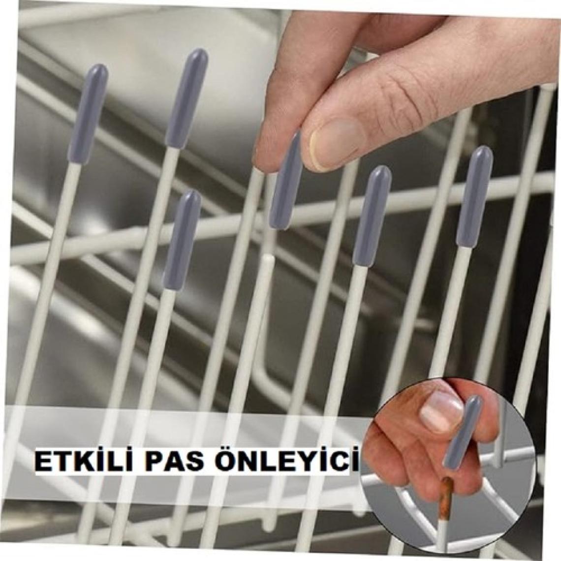 Farfan 50 Adet Pas Önleyici Bulaşık Sepeti Aksesuarı - Beyaz Kapakfix