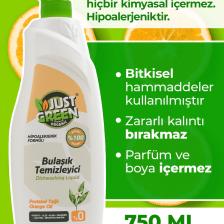 Bitkisel Elde Bulaşık Deterjanı Portakal Yağlı - %100 Doğal Ve Ferah Temizlik (750 ML) Yerli Üretim