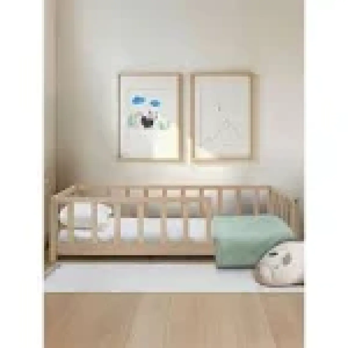 Kukka KFB610 Doğal Ahşap Montessori Çocuk Karyolası 80 x 160  cm
