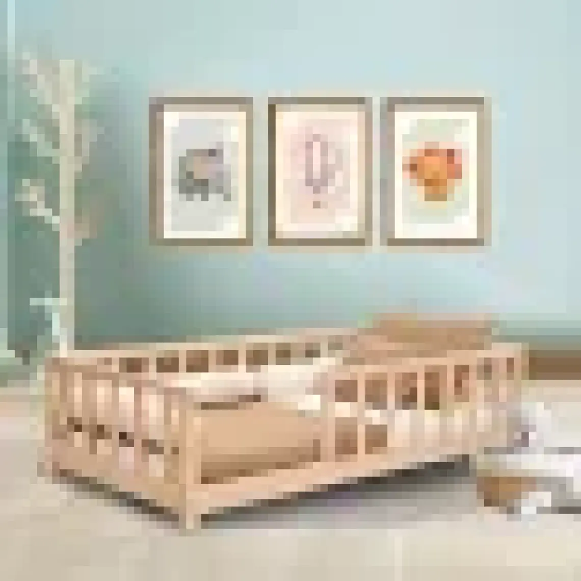 Kukka KFB610 Doğal Ahşap Montessori Çocuk Karyolası 80 x 160  cm