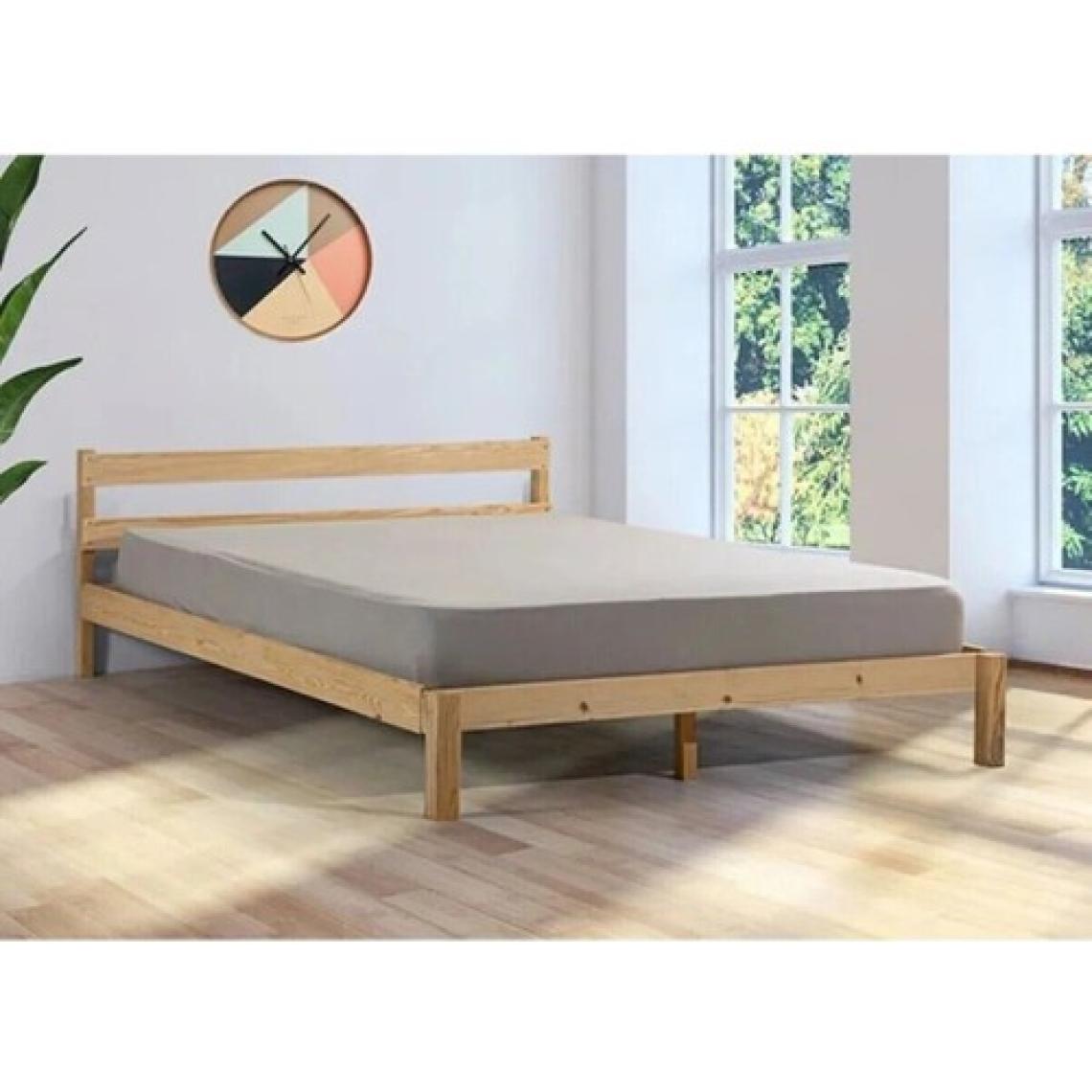 Pinoxi Masif Ahşap Karyola Çift Kişilik 120X200 cm Doğal Ahşap Natural