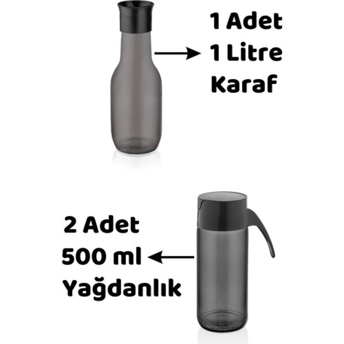 Homenıva Füme Rainbow 7 Parça Mutfak Seti – Karaf Sürahi Yağlık Rende Limon Sıkacağı Tuzluk