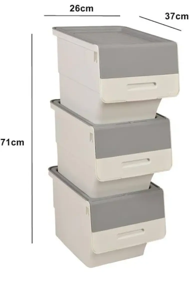 Geseus Motek Tekerlekli Patateslik Soğanlık Oyuncak Kutusu Patateslik Soğanlık Sepeti 3X12LT Beyaz+Gri