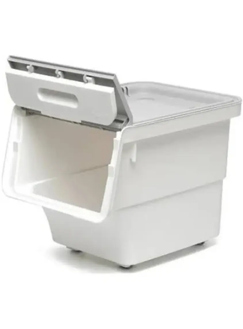 Geseus Motek Tekerlekli Patateslik Soğanlık Oyuncak Kutusu Patateslik Soğanlık Sepeti 3X12LT Beyaz+Gri