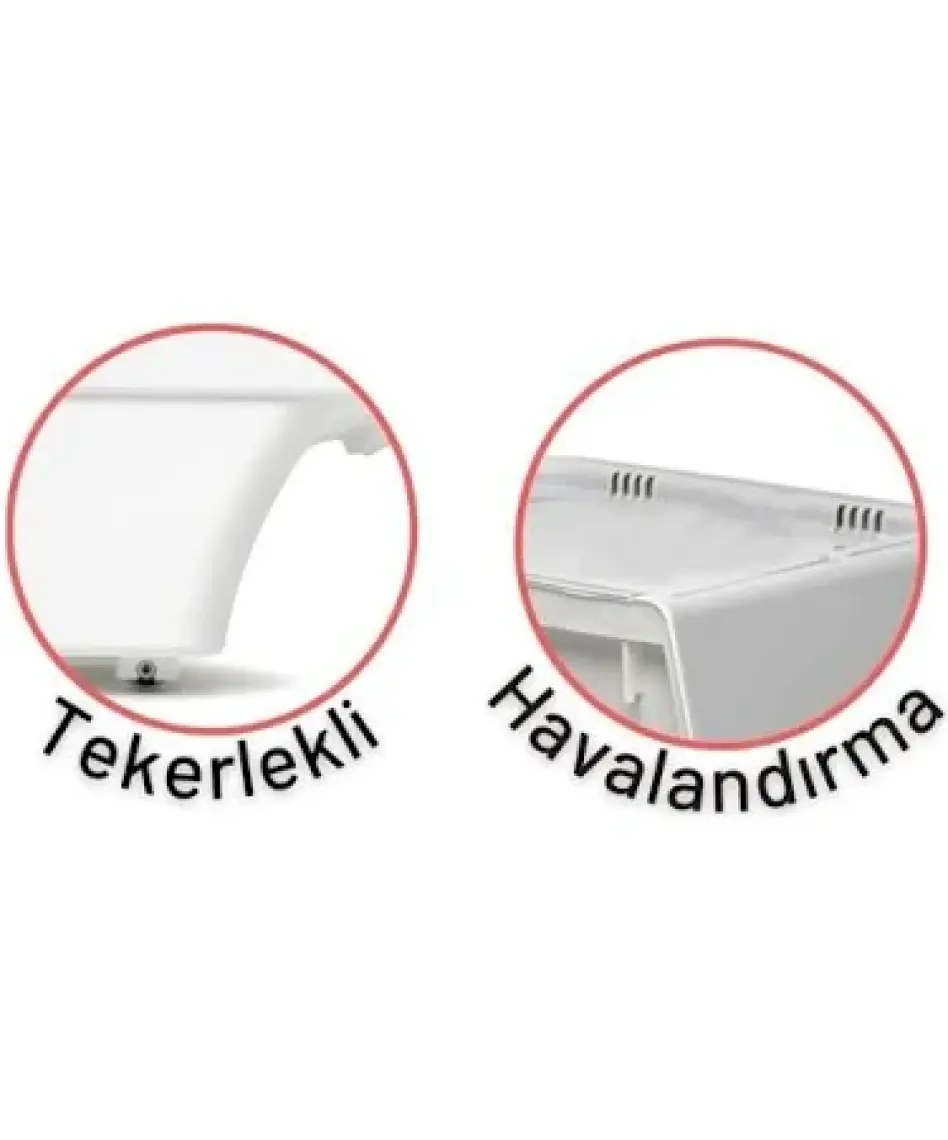 Geseus Motek Tekerlekli Patateslik Soğanlık Oyuncak Kutusu Patateslik Soğanlık Sepeti 3X12LT Beyaz+Gri