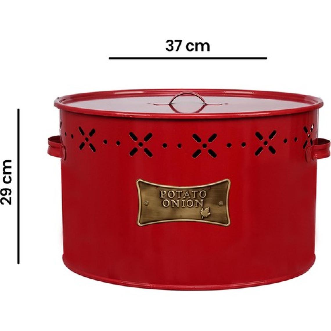 Evstyle Metal Bölmeli Patates Soğan Kovası - Kırmızı - 18 Lt