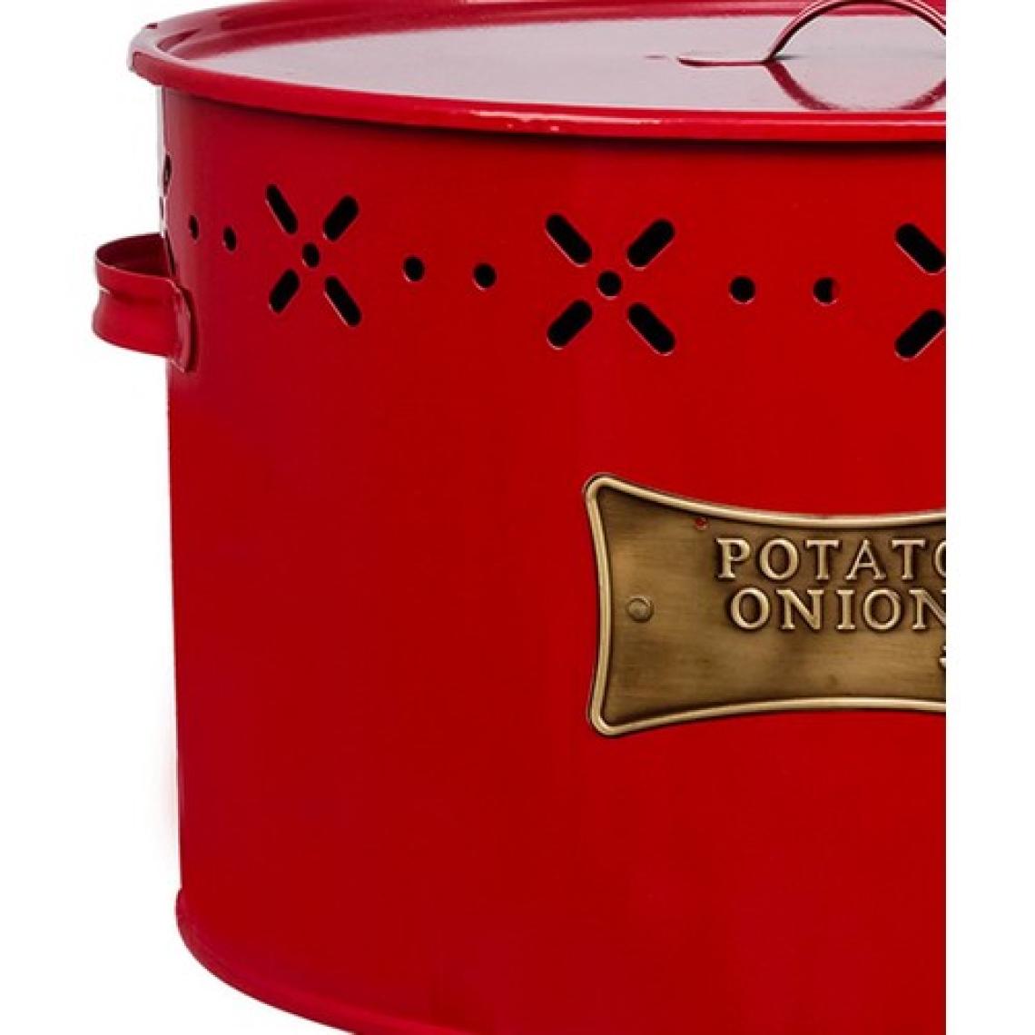 Evstyle Metal Bölmeli Patates Soğan Kovası - Kırmızı - 18 Lt
