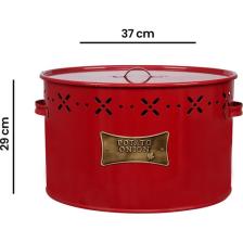 Evstyle Metal Bölmeli Patates Soğan Kovası - Kırmızı - 18 Lt