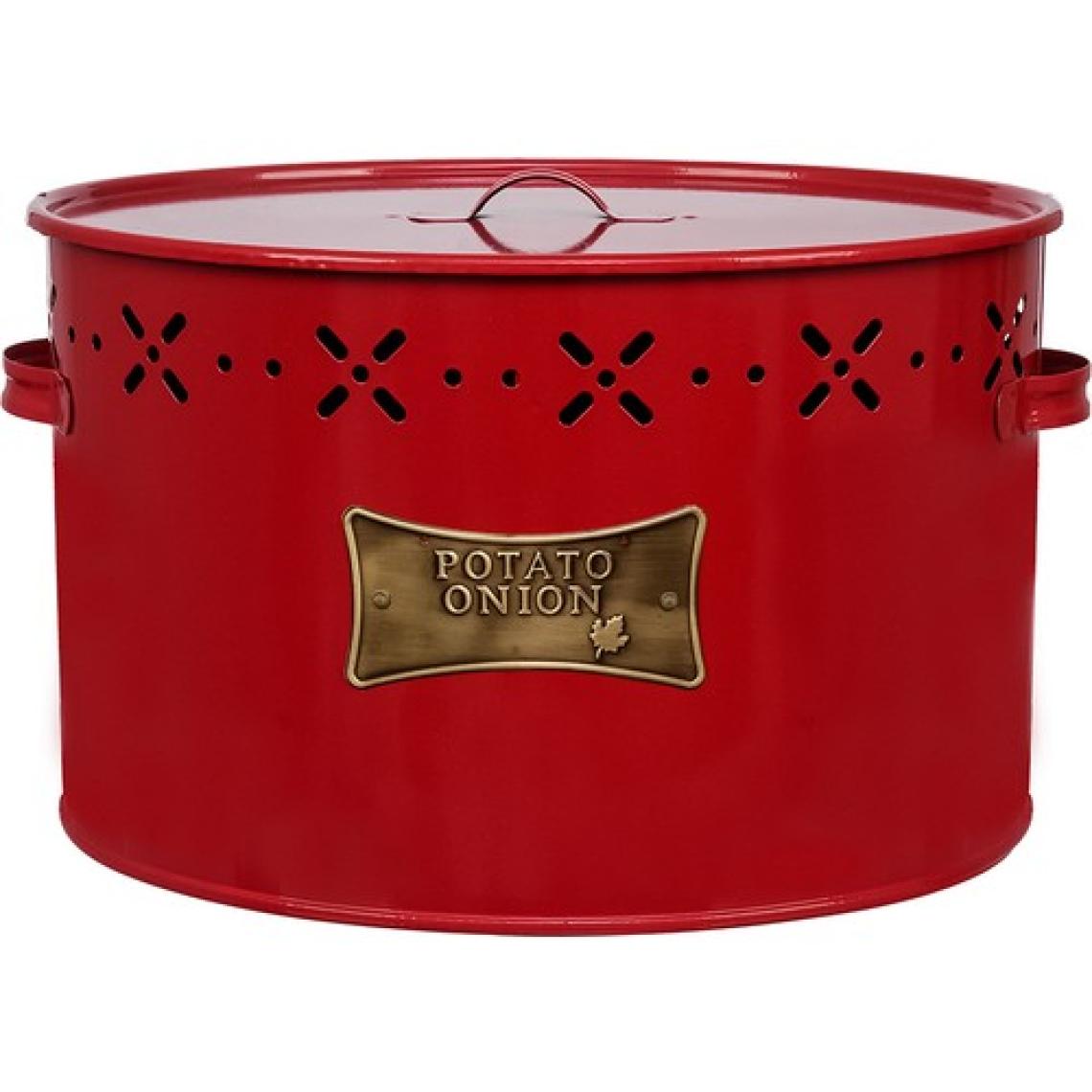 Evstyle Metal Bölmeli Patates Soğan Kovası - Kırmızı - 18 Lt