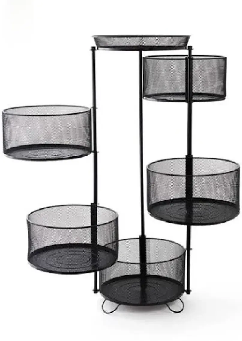 Ang Design 5 Katlı Metal Sebze ve Meyvelik - Siyah