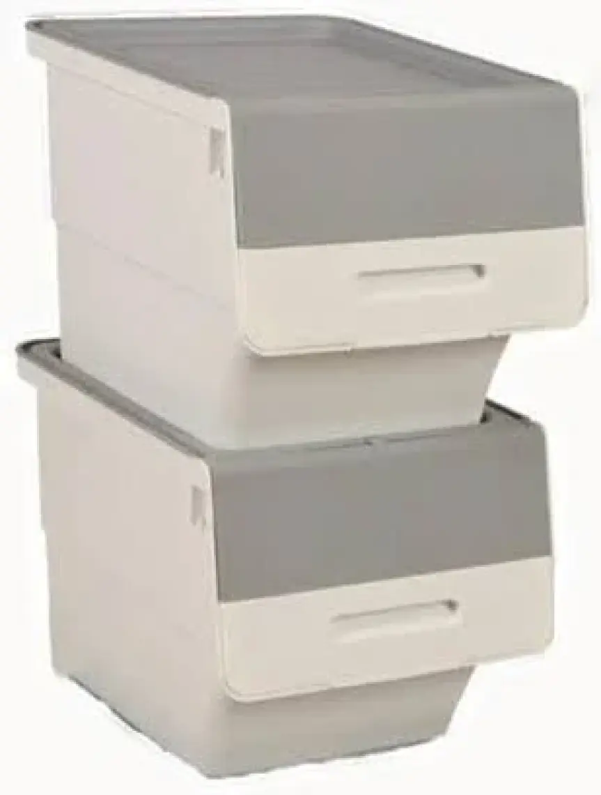 Geseus Motek Tekerlekli Patateslik Soğanlık Oyuncak Kutusu Patateslik Soğanlık Sepeti 2X12LT Beyaz+Gri