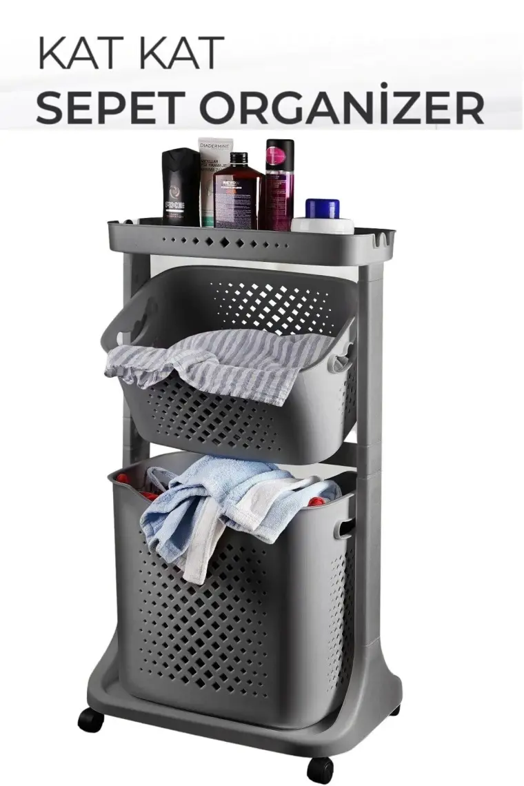 Titiz TP-748 Kat Kat Çok Amaçlı Organizer Sepet Antrasit