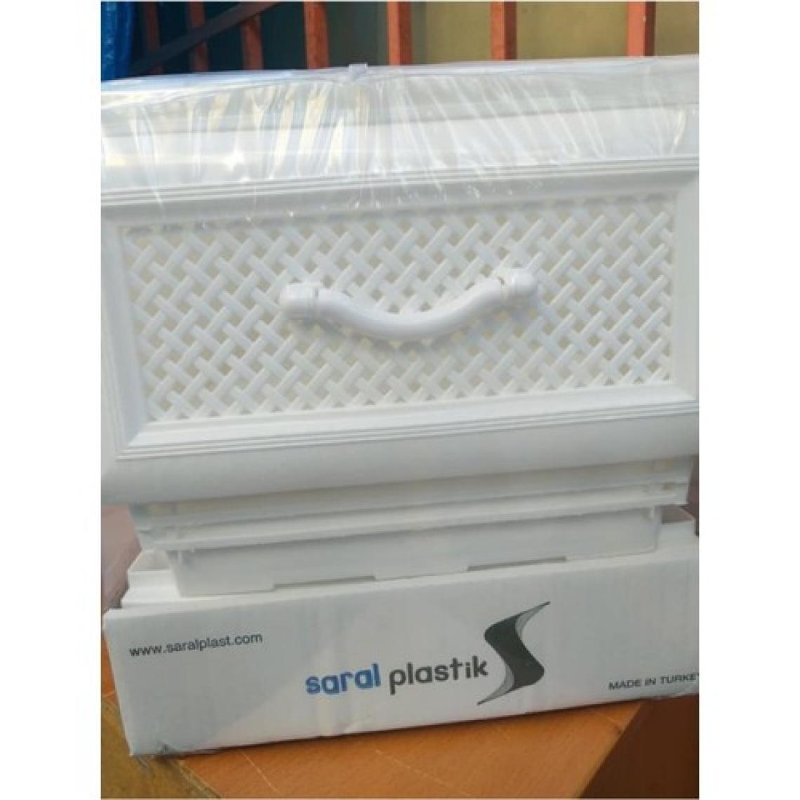 Saral  Büyük Boy Delikli Beyaz Plastik Çekmeceli 4 Katlı Sebzelik