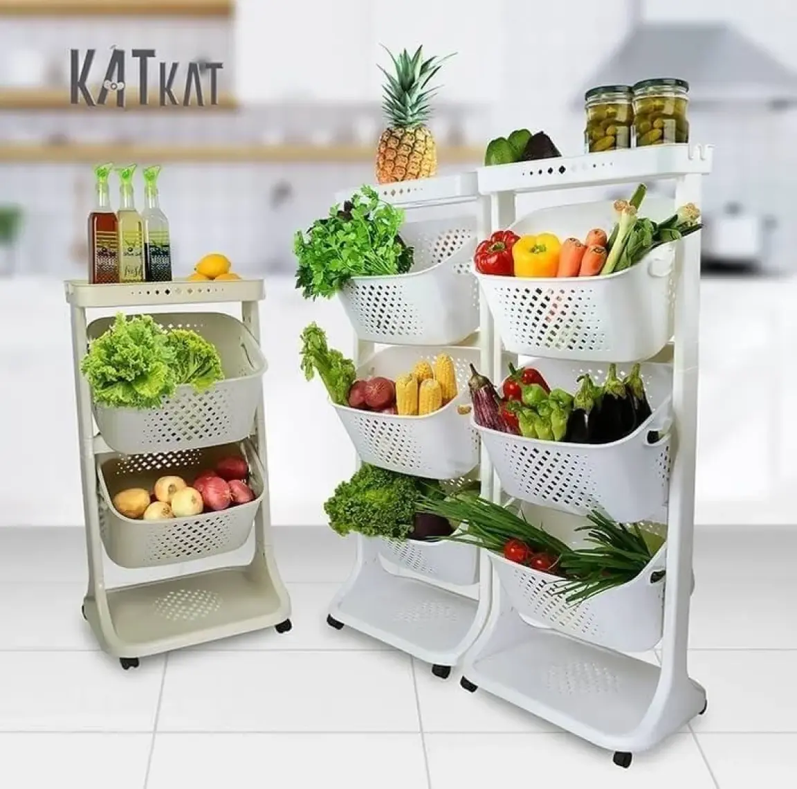 Titiz TP-747 Kat Kat Çok Amaçlı Organizer Sepet Antrasit