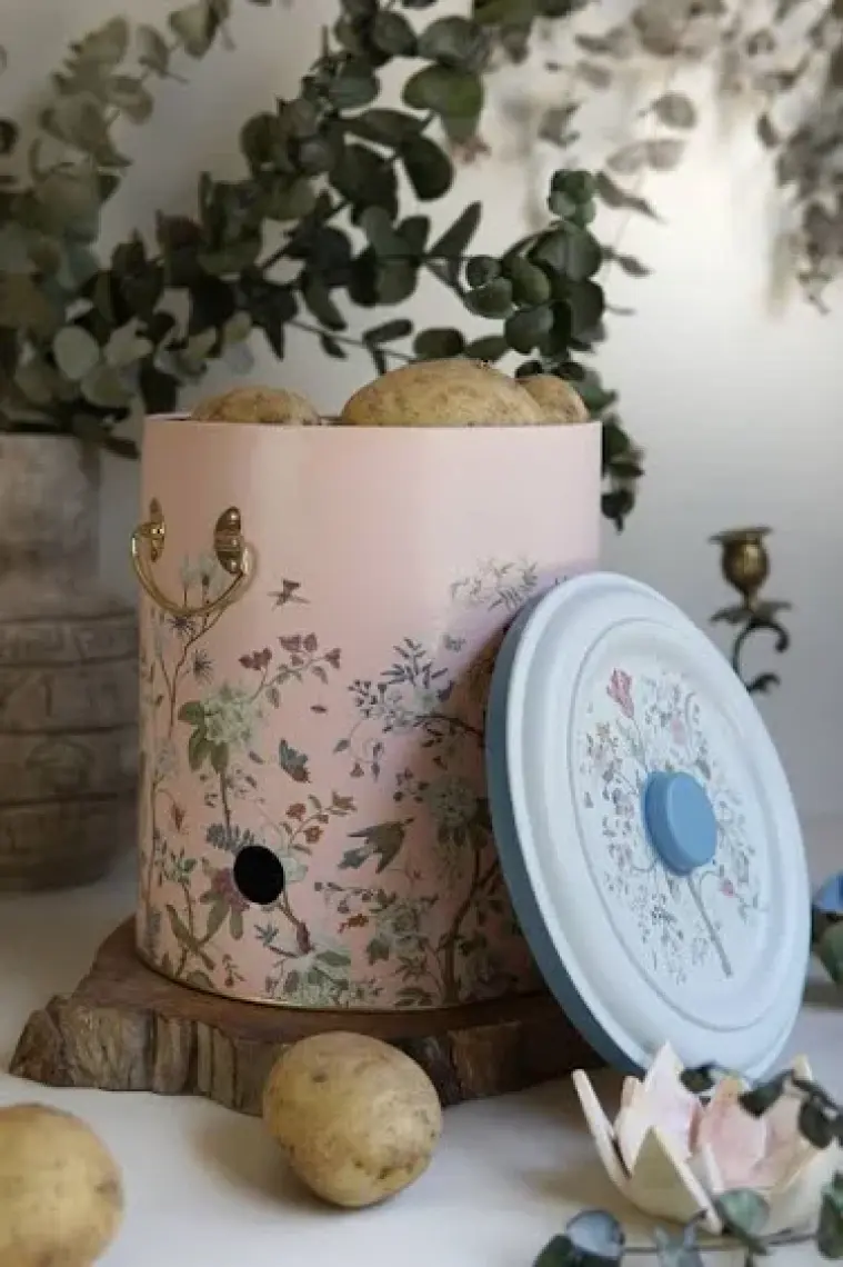 Evle ER181-1G Botanica Pink Desenli Patates & Soğanlık