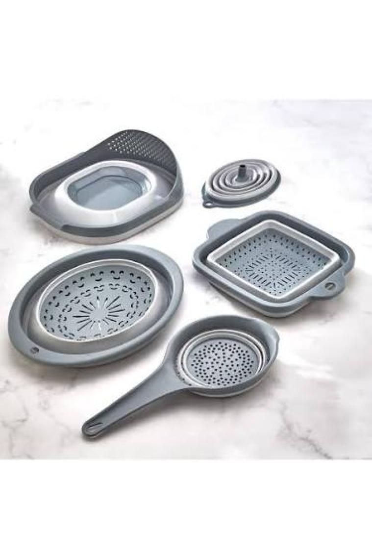 Homenıva Katlanabilir 5 Parça Mutfak Süzgeç Seti - Collapsible Set