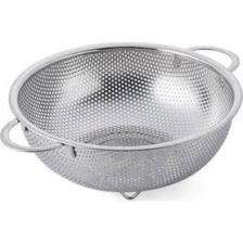 Baysa Paslanmaz Çelik Makarna Süzgeci - 26 cm Paslanmaz Kulplu Ayaklı Süzgeç - Kevgir