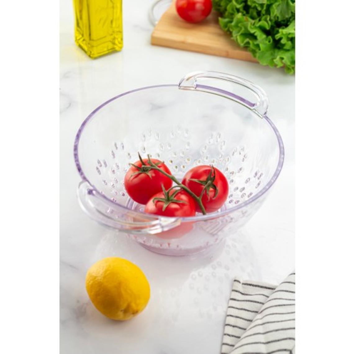 EW's Kitchenware Akrilik Şeffaf Makarna Süzgeçi & Sebze Meyve Süzgeçi