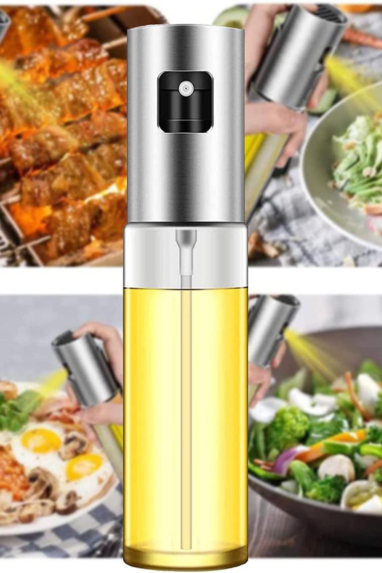 Sprey Yağlık Cam Püskürtmeli Fısfıs 100 ml Yağdanlık Airfryer Yağ Sirke Limon Püskürtme Şişesi