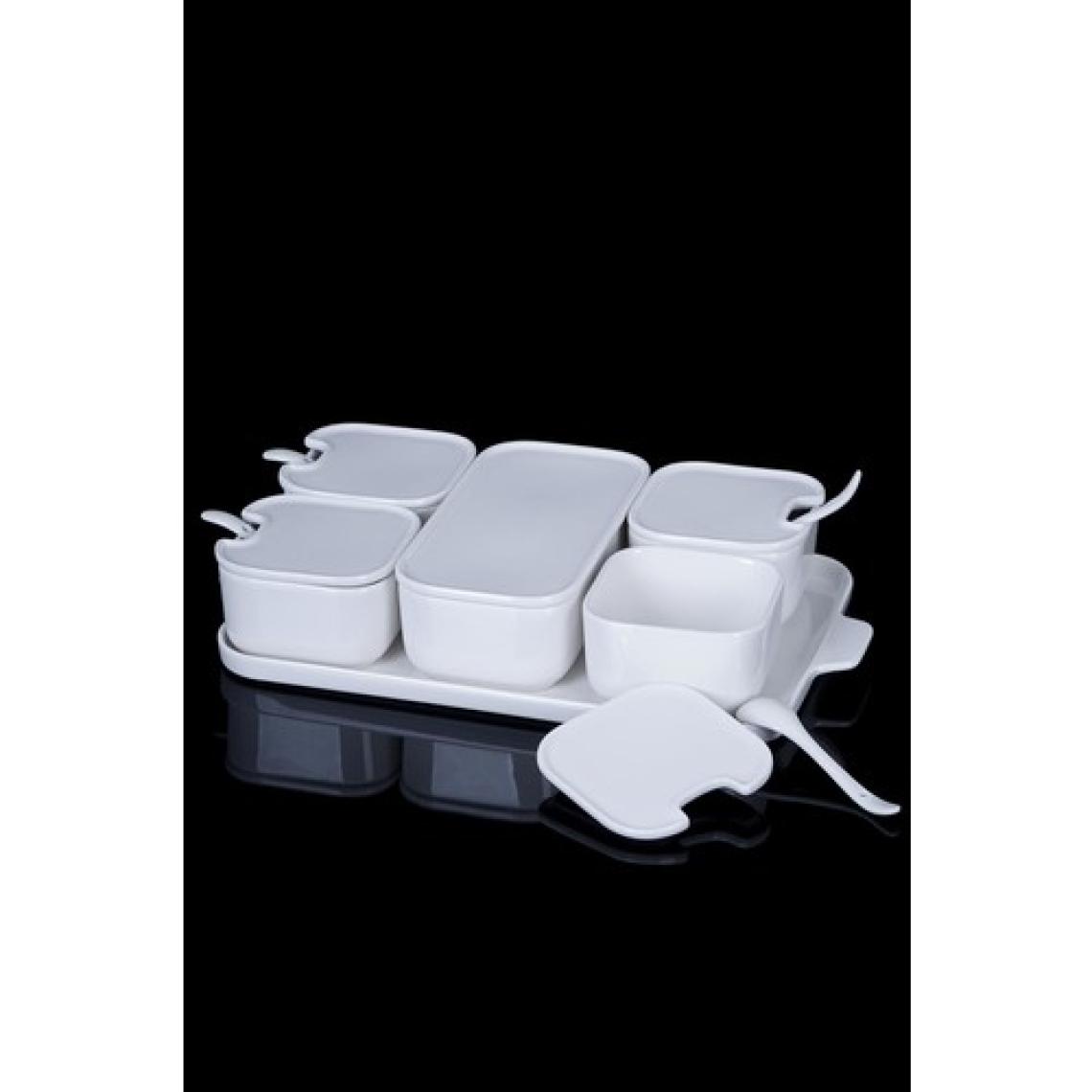 Acar Pure White 6'lı Porselen Kaşıklı Kahvaltılık