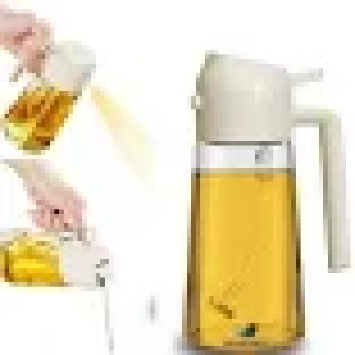450 ML Çift Foksiyonlu Cam Yağdanlık ve Püskürtmeli Sprey Yağdanlık Sprey Yağlık Sirkelik | Yeşil-Krem