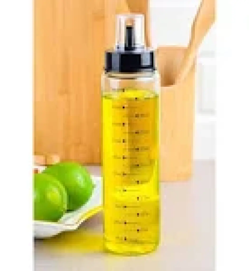 Mediterian Siyah Kapaklı 500 ml Cam Yağ ve Sirke Şişesi, Hacim: 500 ml, Kahverengi