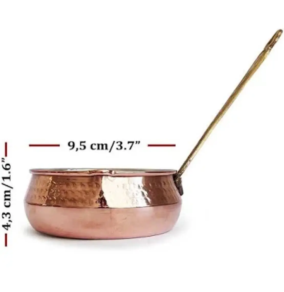 Turna Bakır Salsa Sosluk 1 No Pirinç Kulp Makine Dövme Kırmızı TURNA4803-1