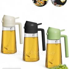 3 Adet Çift Fonksiyonlu Yağdanlık 550ml Zeytinyağı Sıvıyağ Cam Şişe Sprey Airfryer Yağlık Sirkelik