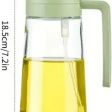 Madamev 2'li Çift Fonksiyonlu Cam Yağdanlık 550ML Zeytinyağı Sıvıyağ Şişesi Airfryer Sprey Yağlık Sirkelik