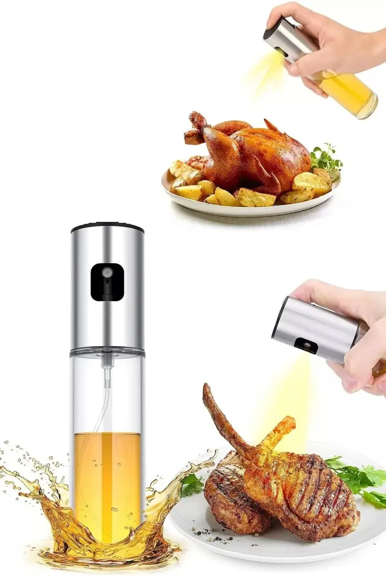 Maridet 3 Adet Cam Sprey Yağdanlık Şişesi Ayçiçek Zeytinyağı Sirke Püskürtücü Limon Sos Yağ Püskürtme Şişe