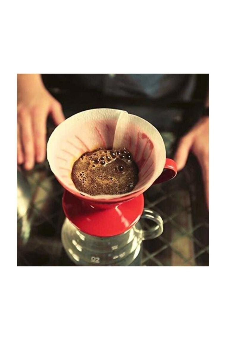 V60 02 Seramik Kahve Demleme Ekipmanı (kırmızı) Ceramic Coffee Dripper V60 02 (red)