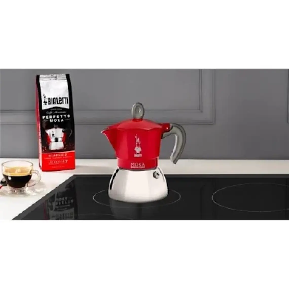Bialetti Moka Pot İndüksiyon 6 Cup Kırmızı
