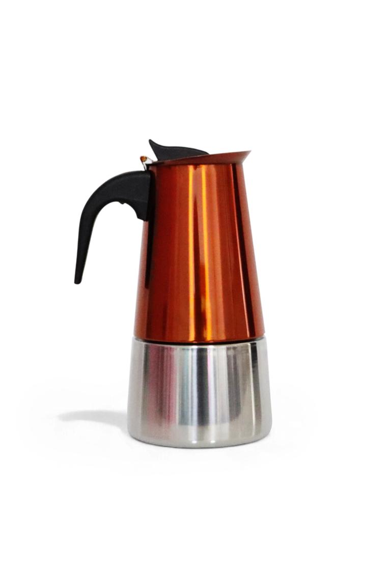 Any Morning FE001-6 Espresso Kahve Makinesi Paslanmaz Çelik Indüksiyonlu Moka Pot 300 ml Bakır