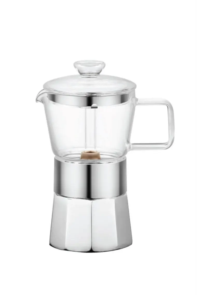 Taşev Silver - Cam Moka Pot 6 Fincan
