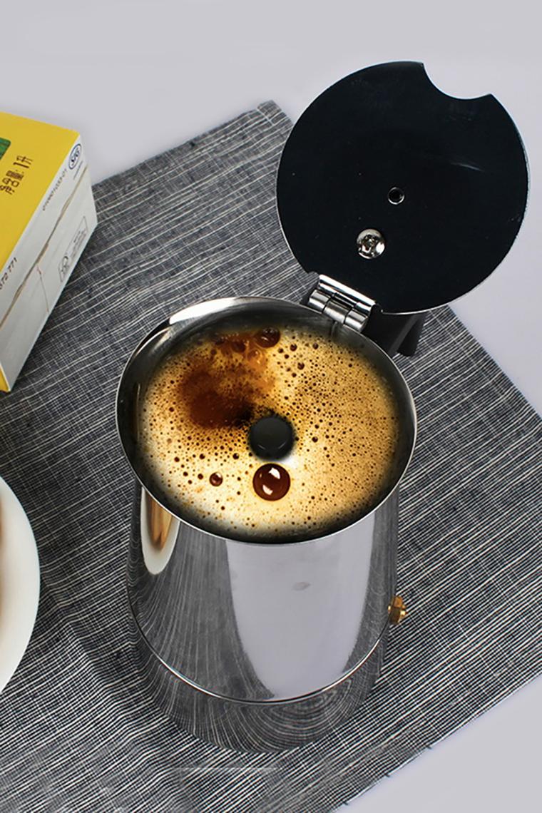 Weather Forecast Paslanmaz Çelik Ocak Üstü 9 Cup Fincan Moka Pot Espresso CIN285-9