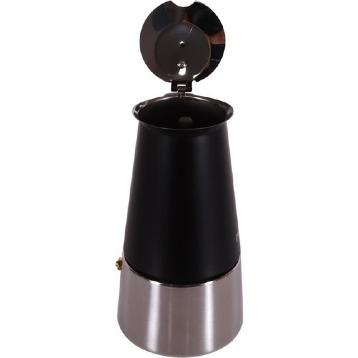 Any Morning FE001-6 Espresso Kahve Makinesi Paslanmaz Çelik Indüksiyonlu Moka Pot 300 ml Siyah