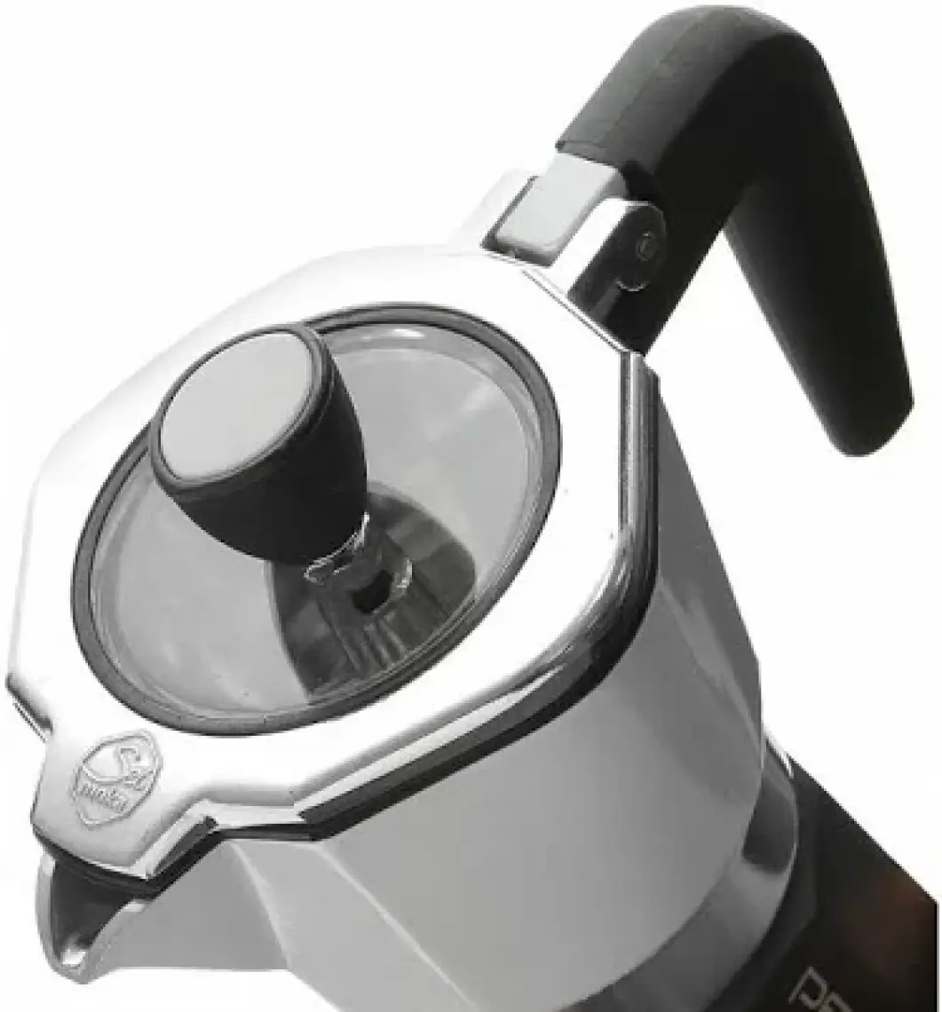 Pedrını Moka Pot 3 Cups Siyah Beyaz Şeffaf Kapaklı